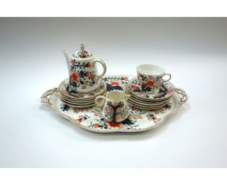 A Wedgwood Asia pattern twenty-three piece dinner service, a Copeland Spode Japan pattern tea service including a shaped oval