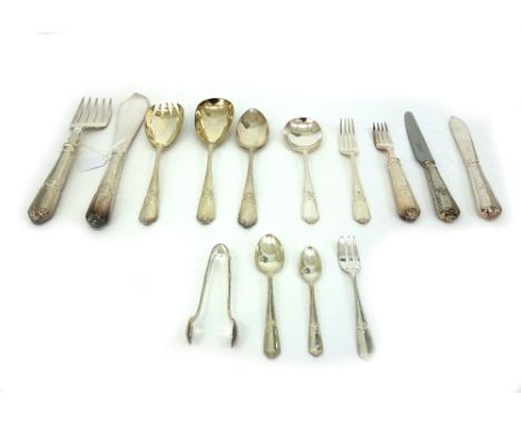 Garrard & Company:  An electroplate canteen, acanthus, shell and thread edge pattern, for six persons and twelve place settin