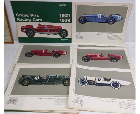 Hans A Muth and Dieter Korp: Grand Prix Racing Cars 1921-1939 - a complete portfolio of 14 loose colour prints, each depictin