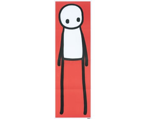 Stik (British 1979-), 'Standing Figure (Book) (Red)', 2015, offset lithograph in colours on wove paper, signed in black ink; 