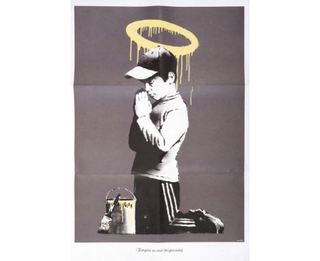 Banksy (British 1974-), ‘Forgive Us Our Trespassing’, 2010, offset lithograph in colours, two sided promotional poster for th