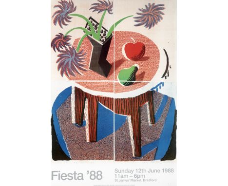 David Hockney (British 1937-), 'Fiesta', 1988, offset lithographic poster printed in colours on wove paper; sheet: 63 x 42.5c