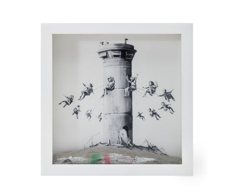 Banksy (British 1974-), 'Walled Off Hotel Box Set', mixed media, lithograph in colours on paper with a chunk of concrete; 25.