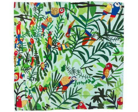 Jonas Wood (American 1977-), 'Parrot Pattern', silk twill scarf, bearing the Artists printed signature and numbered from an e