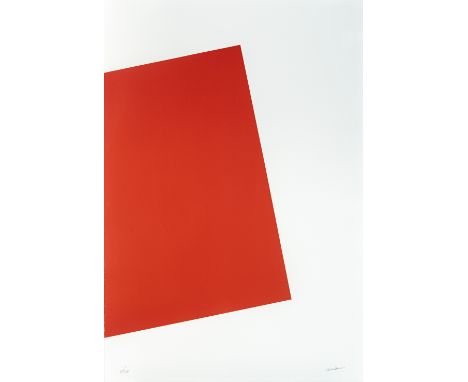 Carmen Herrera (Cuban 1915-), 'Untitled (NWR)', 2017, lithograph in red on Arches paper, signed and numbered from an edition 