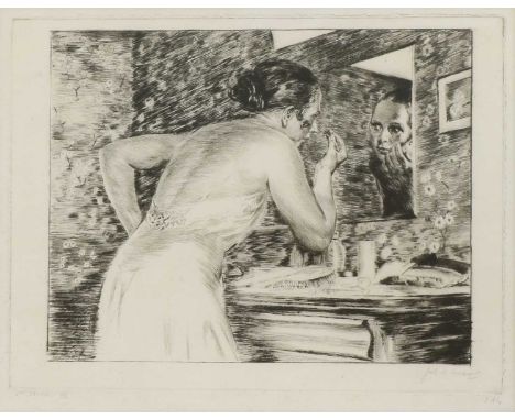 *James Arden Grant (1887-1974)The dressing room, 1928etching, signed in pencil, 1st of 2 impressionsplate 19.5 x 24cm*Artist'