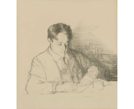 William Rothenstein (1872-1945),Portrait of Lawrence Binyon lithographimage 27.5 x 24.5cmCondition report: Some time staining