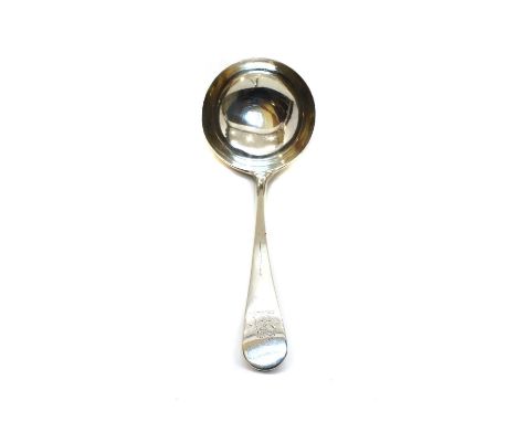 A George III silver ladle, Peter &amp; Ann Bateman, London 1791, in the old English pattern, with an armorial engraved to the