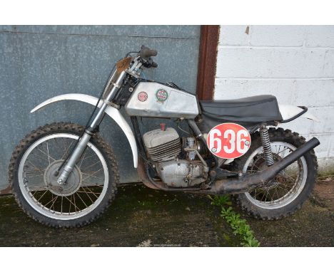A 1972 CZ 380 motocross motorcycle, the two-stroke, single cylinder, air cooled engine No. 981-0- 003346, frame No. 980.7.007