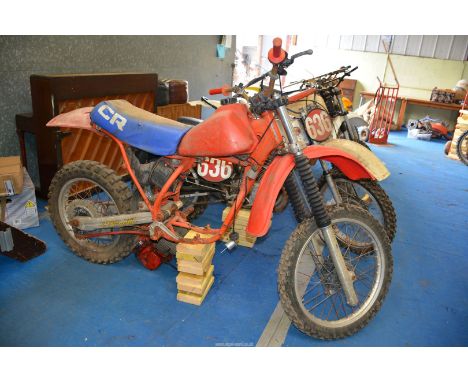 A Honda CR450 Frame with unitary engine/gearbox, frame No. PE0208BC002469. The 431 cc two-stroke, single cylinder, air cooled