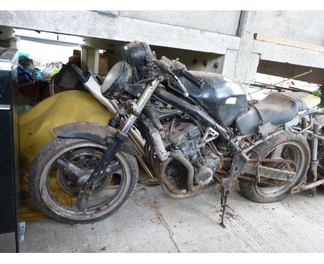 A Yamaha motorcycle with four cylinder, four-stroke, water-cooled engine, believed to be 399cc. For recommissioning/spares.