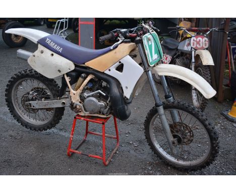 A 1988 Yamaha YZ250 (249 cc) motorcycle with a two-stroke, single cylinder, water cooled engine No. 2VM - 016102, frame No. 3