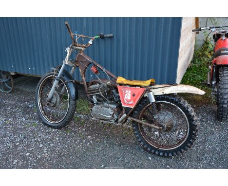 A Saracen Sachs 125 trials motorcycle with two-stroke 122 cc single cylinder air-cooled engine, approx. 1970. Engine currentl