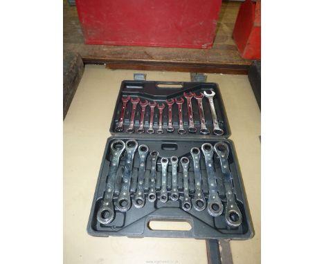 A cased 20-piece combination Spanner and double-ended ratchet spanner set (in metric and A/F).