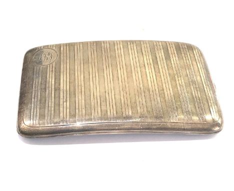 Engine turned silver cigarette case weight 176g 