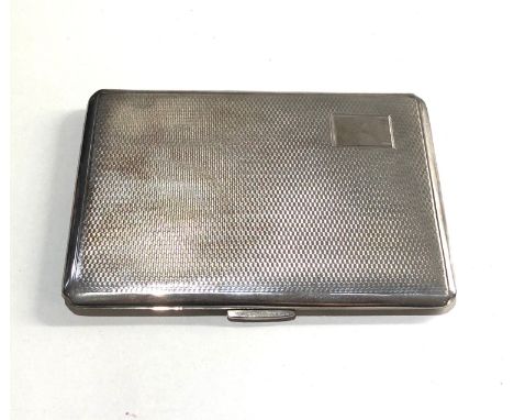 Engine turned silver cigarette case Birmingham silver hallmarks weight 150g good condition 