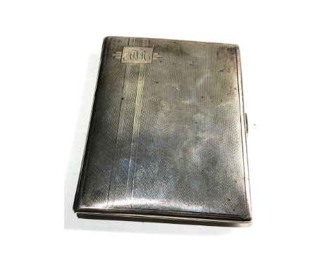 Engine turned silver cigarette case weight 130g 