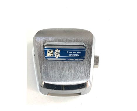Vintage Lucerne Digital Swiss jump hour manual winding men's wrist Watch 