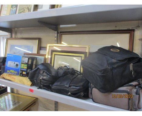 Prints and cameras to include a signed print of Concorde, together with a vintage Kodak camera, Canon and others 
