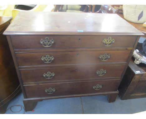 A Georgian mahogany chest of four graduated drawers standing on bracket feet, 33 1/2"h x 37 1/2"Location: C-R 