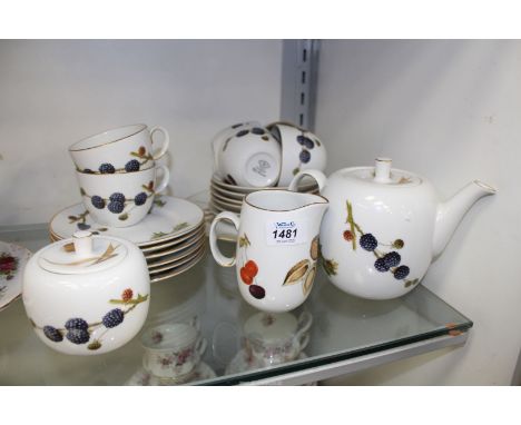 A six setting Royal Worcester "Wild Harvest" tea set.