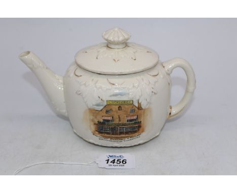 A Locke & Co. crested teapot for the Oldest Pharmacy in England, Knaresborough, Yorkshire, some fading.