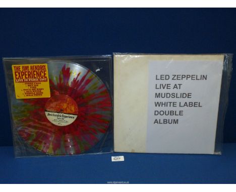 Two records: 'The Jimi Hendrix Experience Live in Paris,1967'' (Splatter vinyl Geffen Records) and  'Led Zeppelin Live at Mud