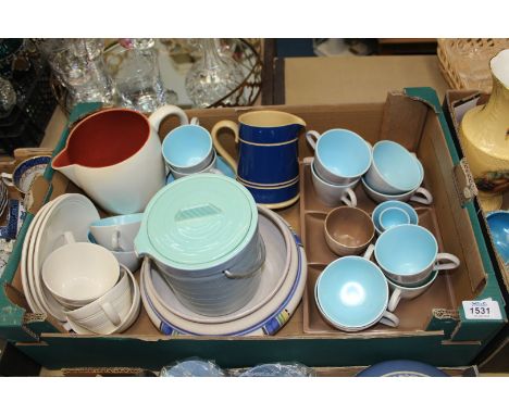 A quantity of china including Poole coffee and teacups, Ambassador ware 'The Simpson' Ice bucket, three Jasper Conran @ Wedgw