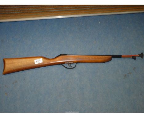 ***COLLECTION ONLY**A double barrelled suction tipped 'Arrow' firing Toy Gun having double triggers and a Beech wood stock, 2