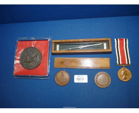 A Gunner's Compass by J.M. Glauser & Sons Ltd. 1940, plus two Liverpool Sports medals, Constabulary Elizabeth medal to Joseph