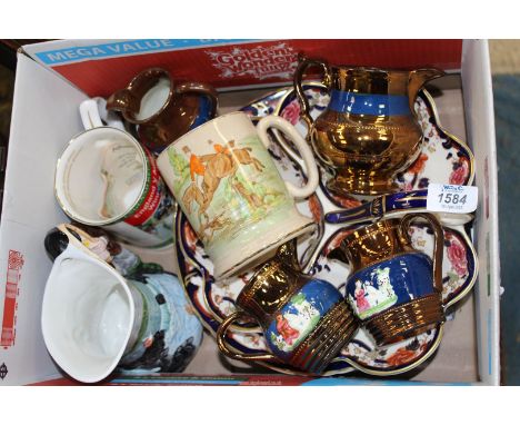 A quantity of Masons Mandalay plates, lustre jugs, tankards, etc.