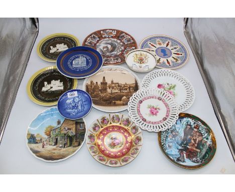 A quantity of display plates and dishes including Royal Copenhagen, Bavarian, Ewenny, ribbon plates etc.
