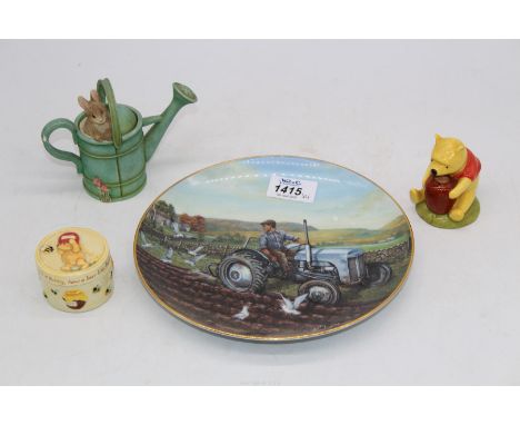 Border Fine Arts Studio figures to include 'Winnie the Pooh and the Honeypot', 'Peter Rabbit with Watering can' trinket box a