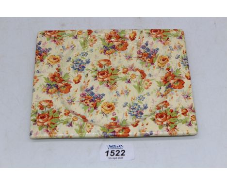 A Royal Staffordshire "The Biarritz" Clarice Cliff Wilkinson pottery, rectangular chintz plate.