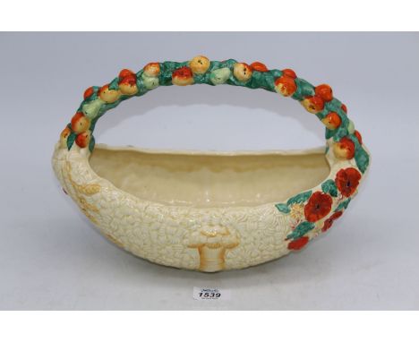 A Clarice Cliff for Newport pottery basket "Celtic Harvest" 13" wide x 9"tall.