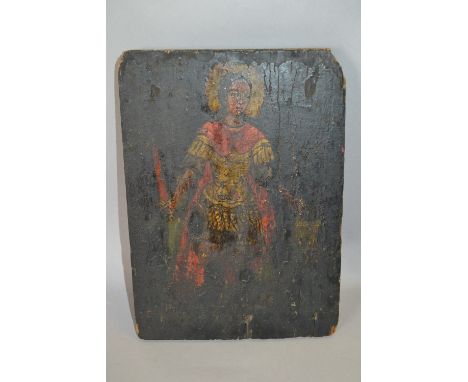 18th / 19th Century icon on panel, portrait of a Saint, 10.5ins x 7.5ins