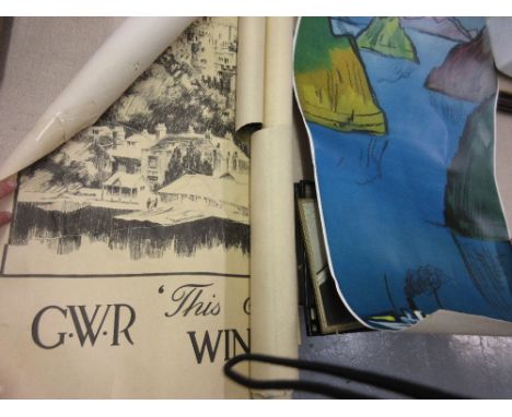Swiss linen backed advertising poster designed by P. Mounaat, together with two G.W.R. posters (at fault)