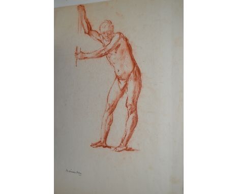William Dring, folder of unframed drawings and an oil, portrait and other scenes, majority with stamped signatures