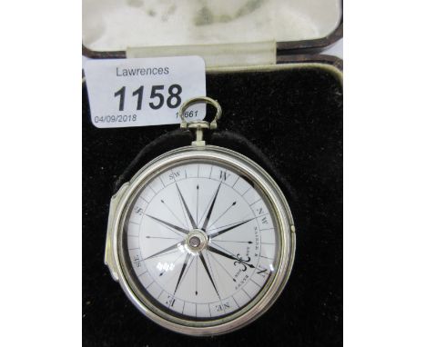 George III London silver cased pocket compass, the dial inscribed ' Nairne and Blunt, London '   CONDITION REPORT  There are 