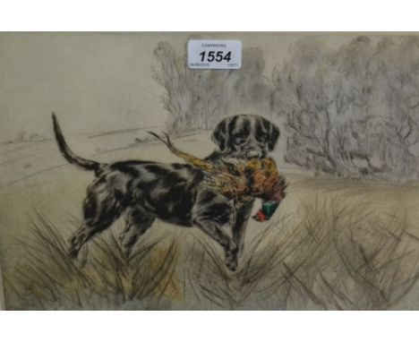 Henry Wilkinson, group of three signed Limited Edition etchings of gun dogs, framed