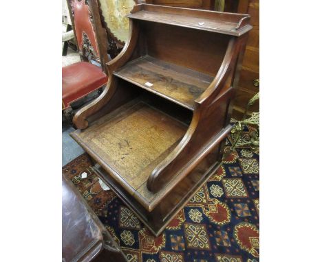 19th Century mahogany step commode on bun supports