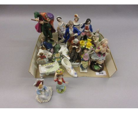 Goebel figure of the Pied Piper of Hamelin, together with a collection of other Continental porcelain figures