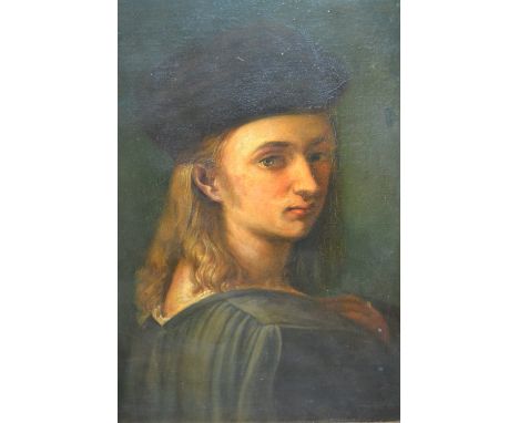 19th Century oil on canvas, portrait of a Florentine gentleman wearing green robes, 24ins x 18ins