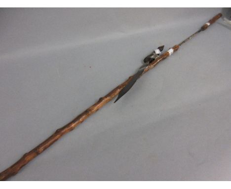 19th Century bamboo sword stick together with a native hardwood paper knife