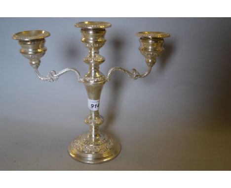 Birmingham silver three branch candelabra