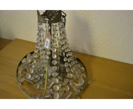 Brass and glass hanging bag light fitting