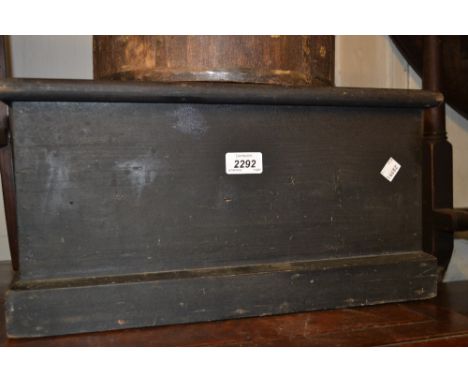 Small 19th Century black painted pine trunk