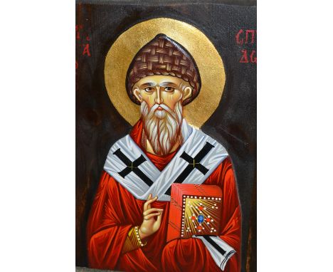Reproduction icon, portrait of a saint together with another similar