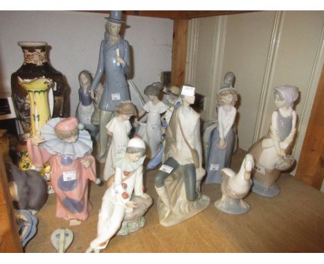 Collection of fifteen various Nao and other Spanish porcelain figures (one at fault)