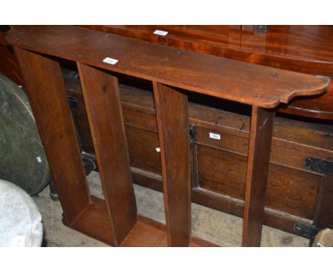 Oak four shelf wall bracket, a 19th Century elm and beech kitchen chair and an oriental carved octagonal occasional table CON